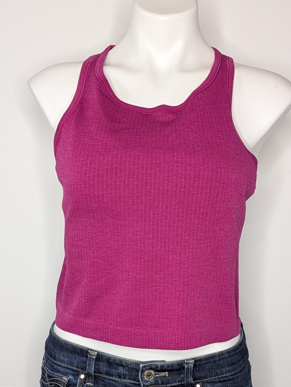 Lululemon Ebb To Street Pink Purple Ribbed Cropped Racer Back Tank 12